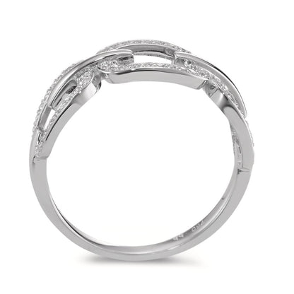 Anillo de dedo 750/oro blanco de 18 quilates Diamante 0.20 ct, [Brillant], w-si