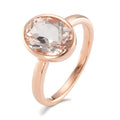 Anillo de dedo 750/oro rojo de 18 quilates Morganita champán, [oval]