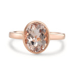 Anillo de dedo 750/oro rojo de 18 quilates Morganita champán, [oval]
