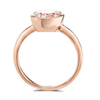 Anillo de dedo 750/oro rojo de 18 quilates Morganita champán, [oval]