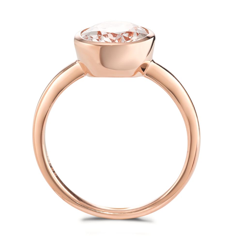 Anillo de dedo 750/oro rojo de 18 quilates Morganita champán, [oval]