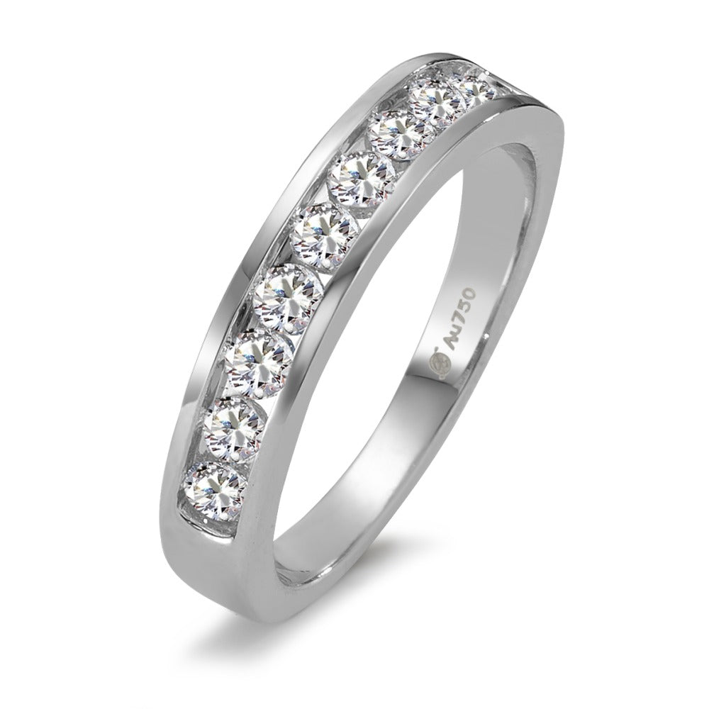 Anillo de memoria 750/oro blanco de 18 quilates Diamante 0.50 ct, 10 piedras, w-si