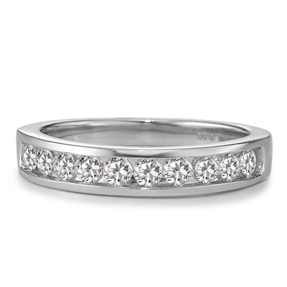 Anillo de memoria 750/oro blanco de 18 quilates Diamante 0.50 ct, 10 piedras, w-si