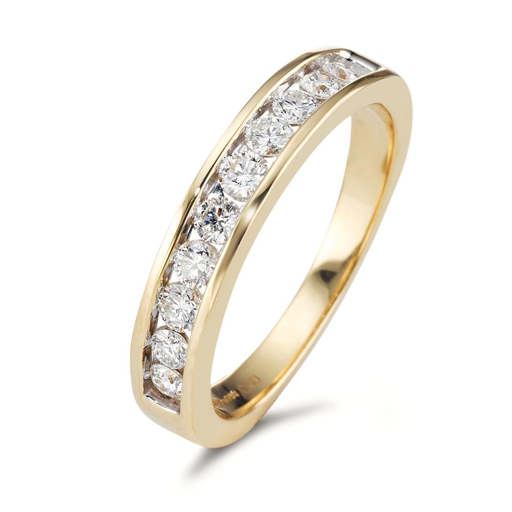 Anillo de dedo 750/oro amarillo de 18 quilates Diamante 0.50 ct, 10 piedras, w-si