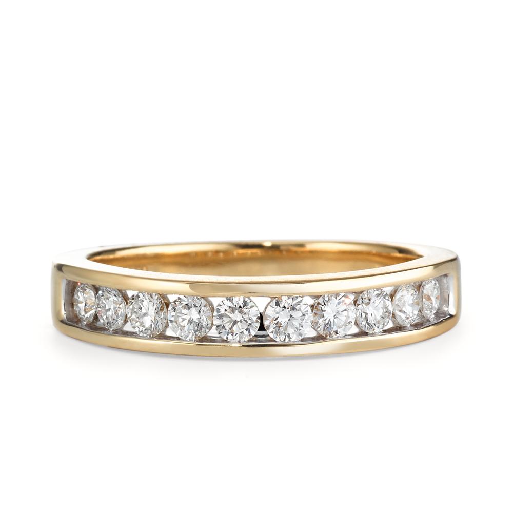 Anillo de dedo 750/oro amarillo de 18 quilates Diamante 0.50 ct, 10 piedras, w-si