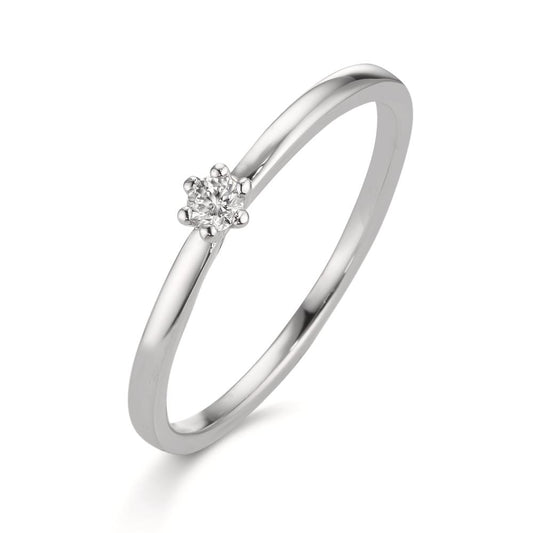 Anillo solitario 950 platino Diamante blanco, 0.07 ct, [Brillant], w-si