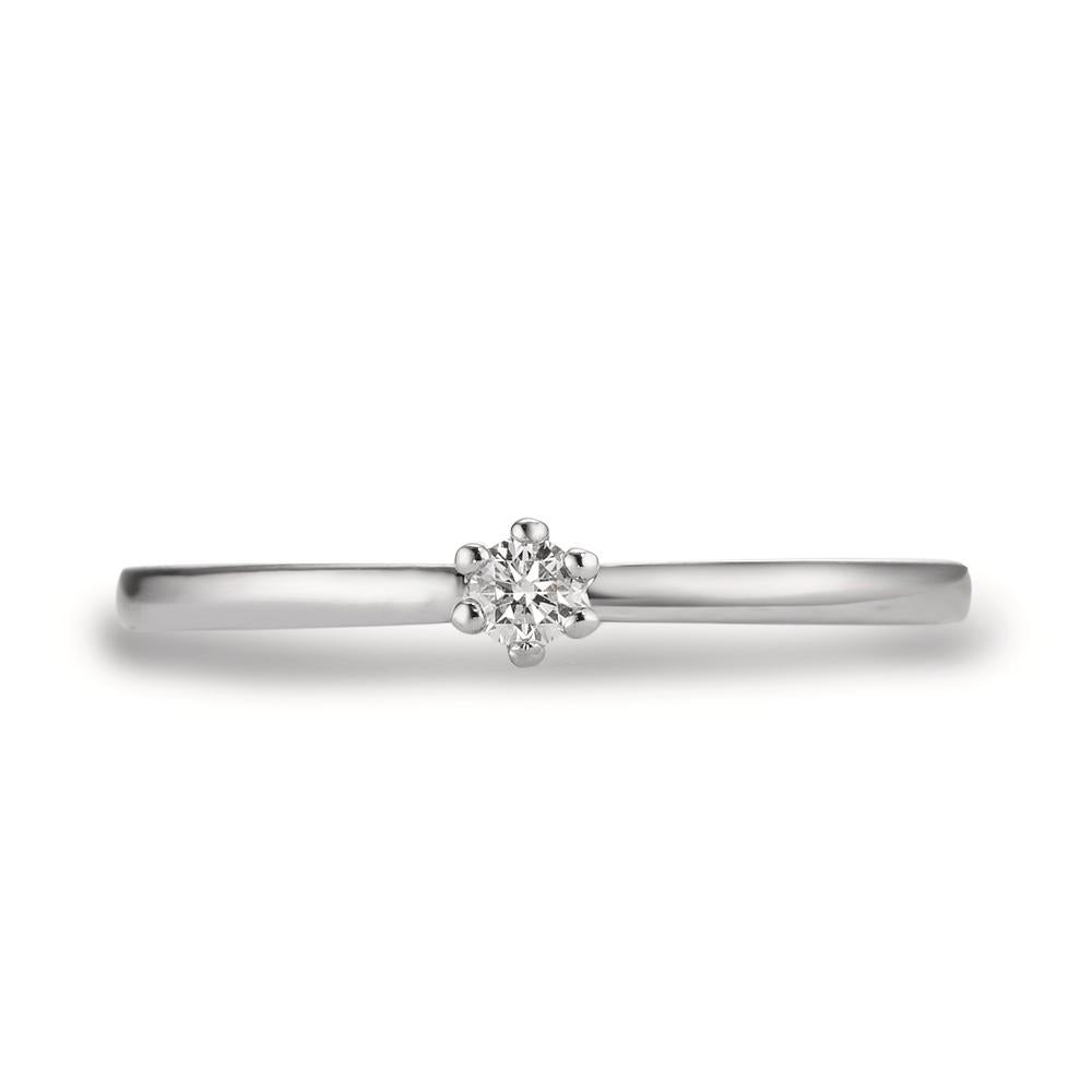 Anillo solitario 950 platino Diamante blanco, 0.07 ct, [Brillant], w-si