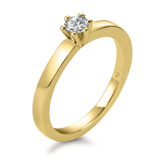 Anillo solitario 750/oro amarillo de 18 quilates Diamante blanco, 0.20 ct, [Brillant], w-si