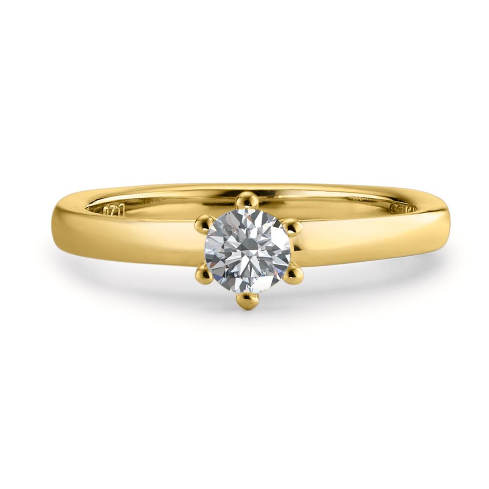 Anillo solitario 750/oro amarillo de 18 quilates Diamante blanco, 0.20 ct, [Brillant], w-si