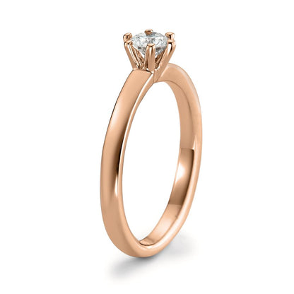 Anillo solitario 750/oro rojo de 18 quilates Diamante blanco, 0.20 ct, [Brillant], w-si