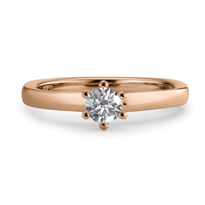 Anillo solitario 750/oro rojo de 18 quilates Diamante blanco, 0.20 ct, [Brillant], w-si