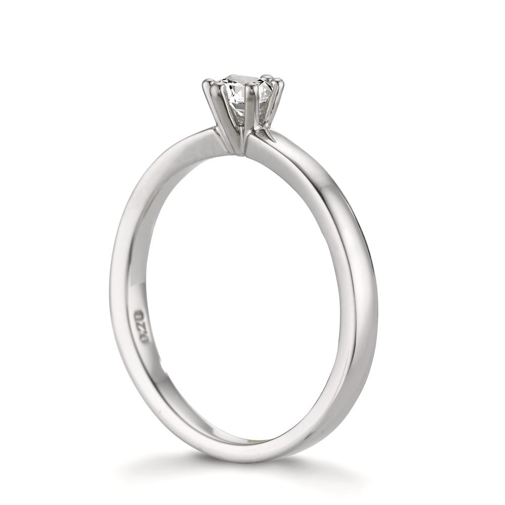 Anillo solitario 950 platino Diamante blanco, 0.20 ct, [Brillant], w-si