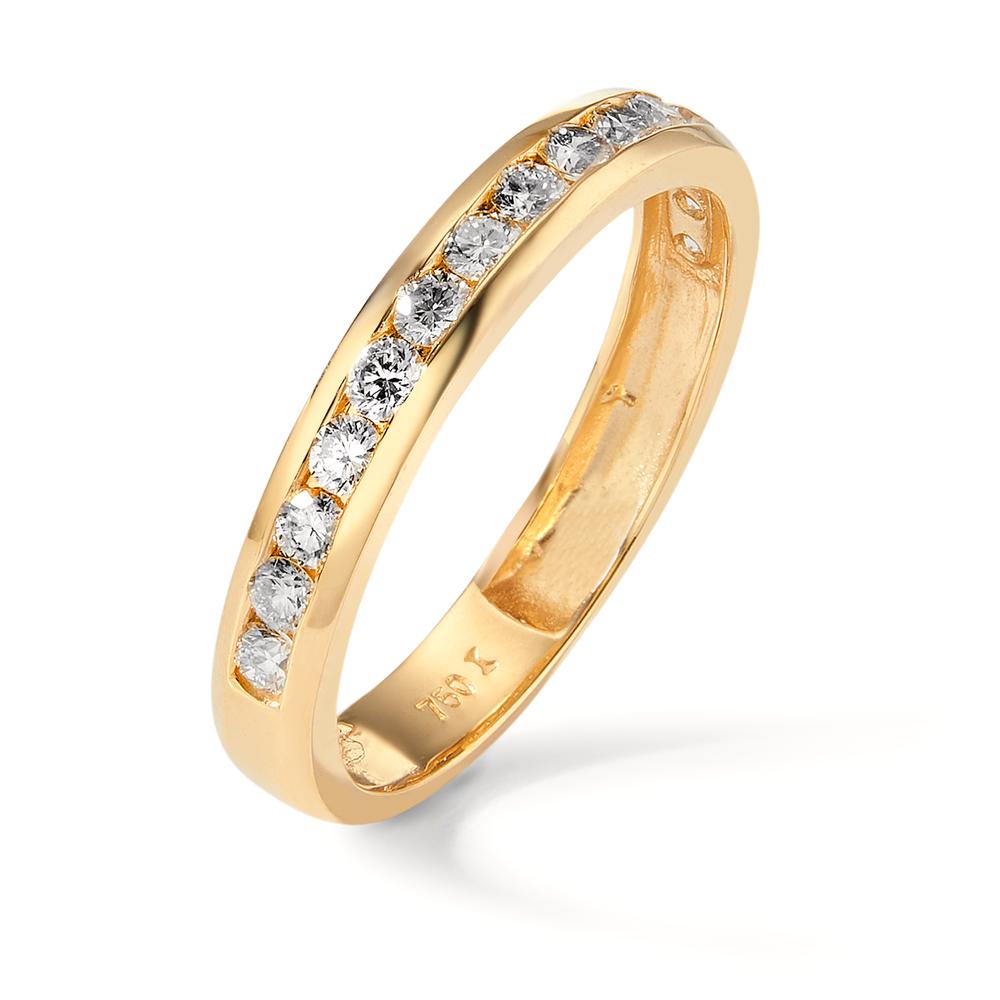 Anillo de memoria 750/oro amarillo de 18 quilates Diamante 0.50 ct, 15 piedras, w-si