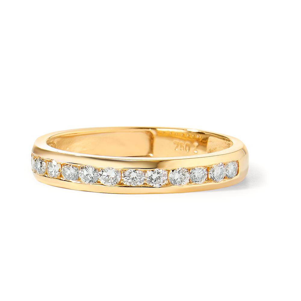 Anillo de memoria 750/oro amarillo de 18 quilates Diamante 0.50 ct, 15 piedras, w-si