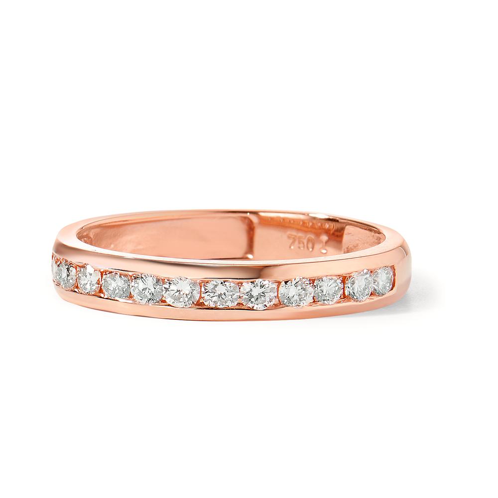 Anillo de memoria 750/oro rojo de 18 quilates Diamante 0.50 ct, 15 piedras, w-si