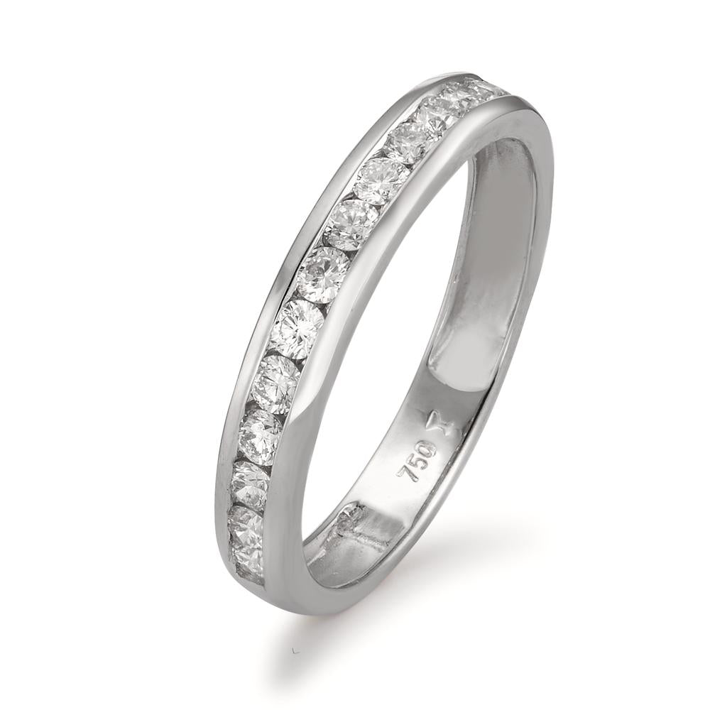 Anillo de memoria 750/oro blanco de 18 quilates Diamante 0.51 ct, 15 piedras, w-si