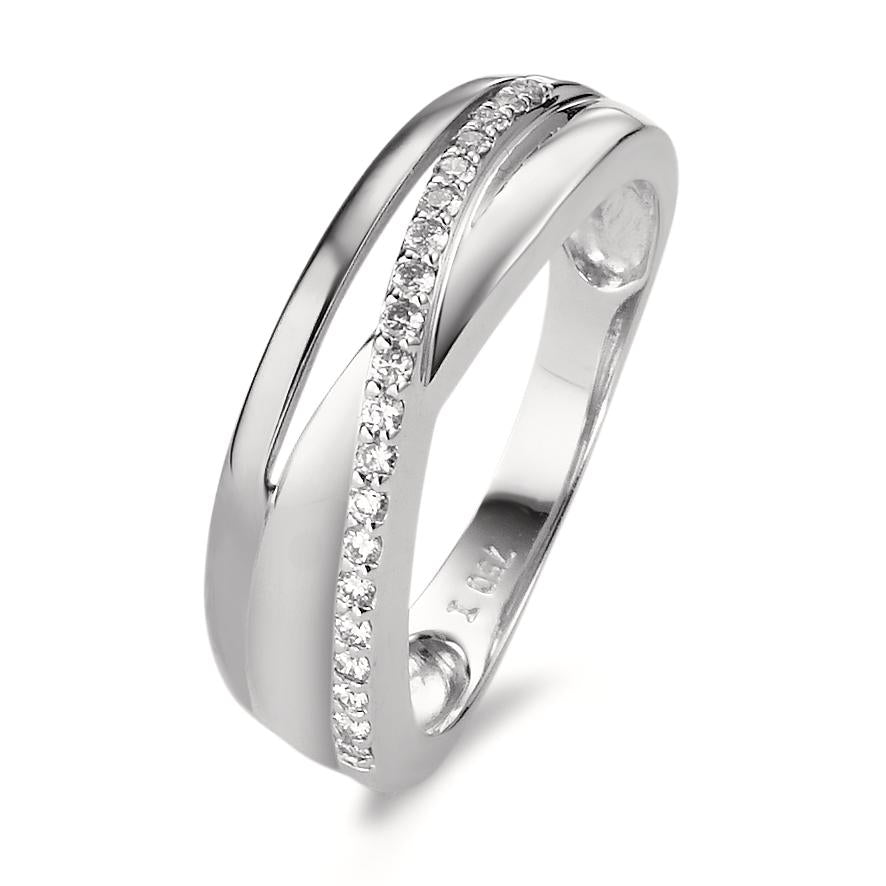Anillo de dedo 750/oro blanco de 18 quilates Diamante 0.15 ct, 20 piedras, w-si
