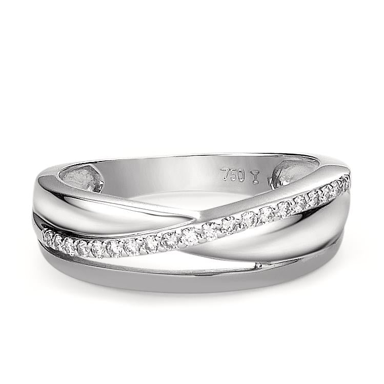 Anillo de dedo 750/oro blanco de 18 quilates Diamante 0.15 ct, 20 piedras, w-si