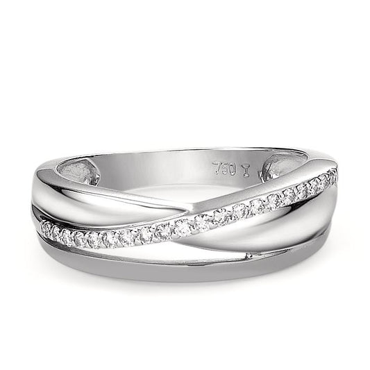 Anillo de dedo 750/oro blanco de 18 quilates Diamante 0.15 ct, 20 piedras, w-si