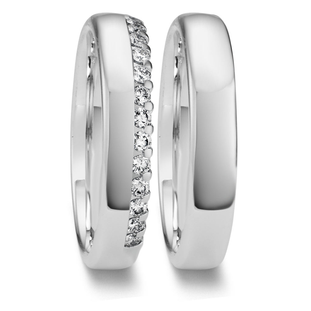 Anillo de pareja 750/oro blanco de 18 quilates