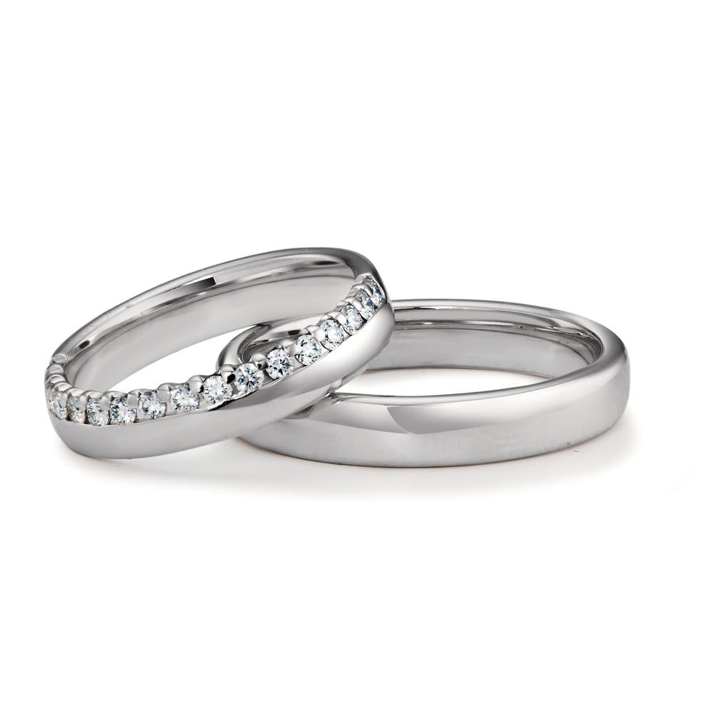 Anillo de pareja 750/oro blanco de 18 quilates
