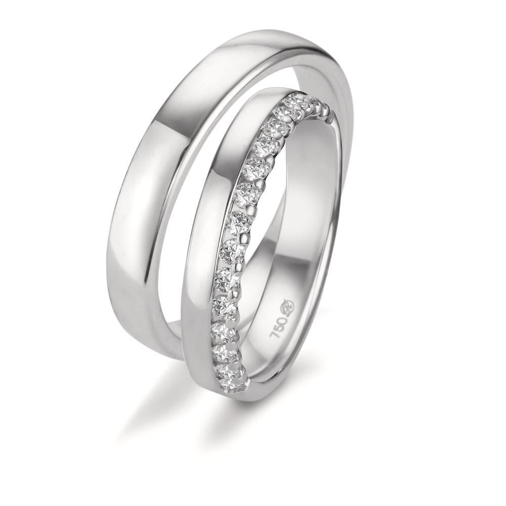 Anillo de pareja 750/oro blanco de 18 quilates