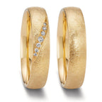 Anillo de pareja 750/oro amarillo de 18 quilates Diamante 0.066 ct, 7 piedras, tw-vsi