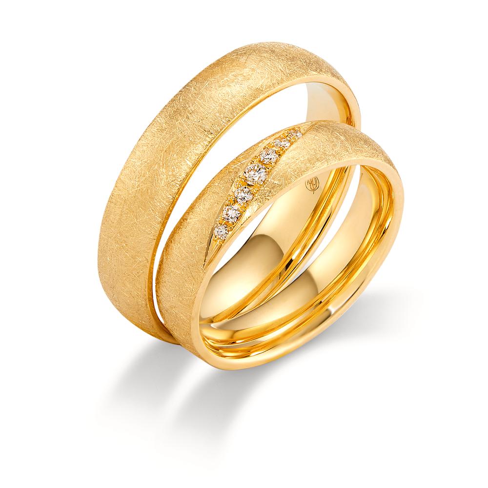 Anillo de pareja 750/oro amarillo de 18 quilates