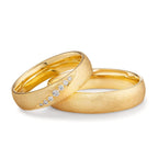 Anillo de pareja 750/oro amarillo de 18 quilates Diamante 0.066 ct, 7 piedras, tw-vsi