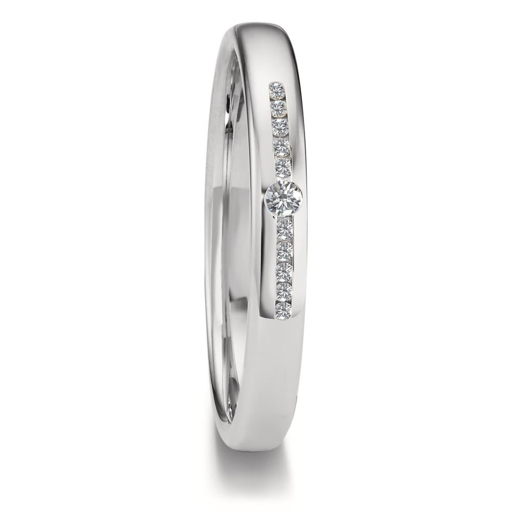 Anillo de pareja 750/oro blanco de 18 quilates Diamante 0.08 ct, 11 piedras, tw-vsi