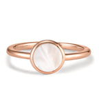 Anillo de dedo Plata Dorado Madre perla blanco Ø7.5 mm