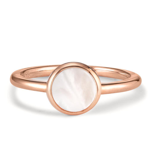 Anillo de dedo Plata Dorado Madre perla blanco Ø7.5 mm