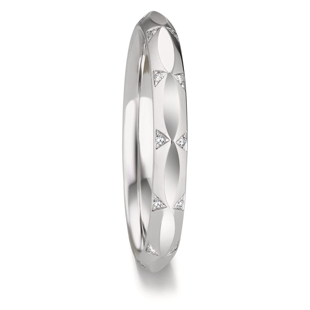 Anillo de pareja 750/oro blanco de 18 quilates Diamante 0.072 ct, 24 piedras, w-vsi
