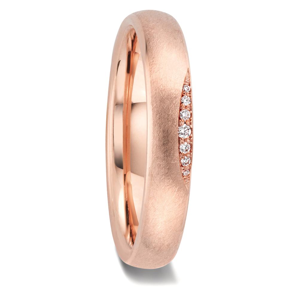 Anillo de pareja 750/oro rosa de 18 quilates Diamante 0.032 ct, 7 piedras, w-si