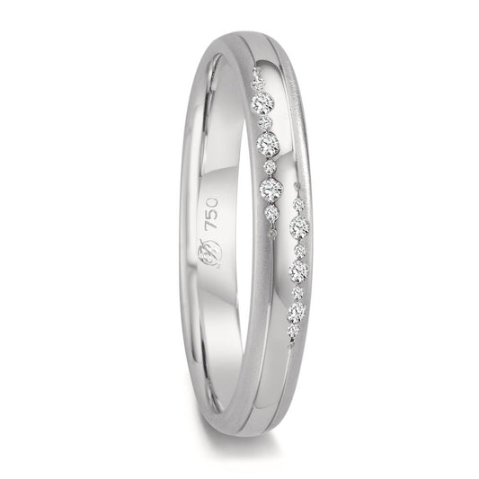 Anillo de pareja 750/oro blanco de 18 quilates Diamante 0.064 ct, 14 piedras, w-vsi