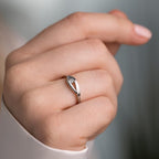 Anillo de dedo Oro blanco de 375/9 quilates Circonita