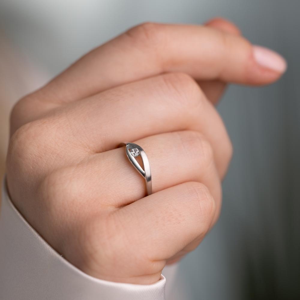 Anillo de dedo Oro blanco de 375/9 quilates Circonita