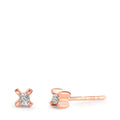 Pendientes 750/oro rojo de 18 quilates Diamante 0.01 ct, 2 piedras, w-si Ø3.5 mm