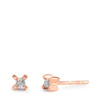 Pendientes 750/oro rojo de 18 quilates Diamante 0.01 ct, 2 piedras, w-si Ø3.5 mm