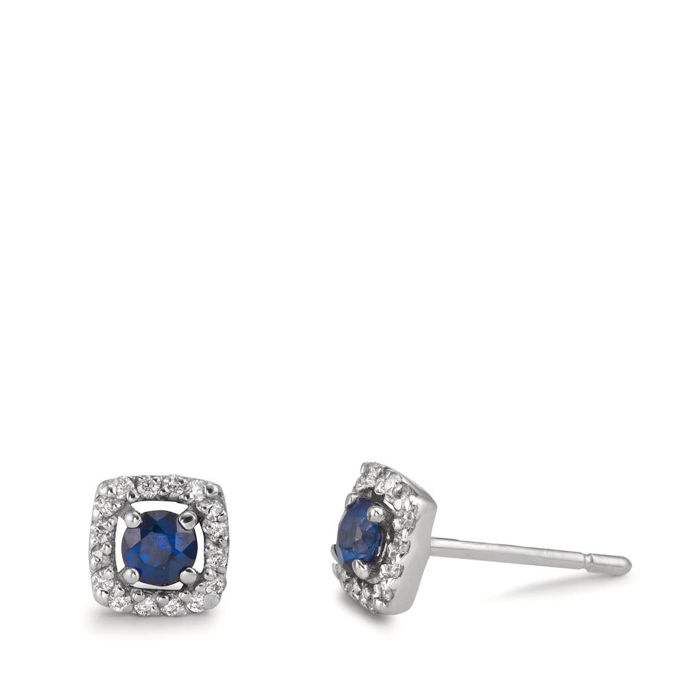 Pendientes 750/oro blanco de 18 quilates Zafiro 34 piedras Ø5.5 mm