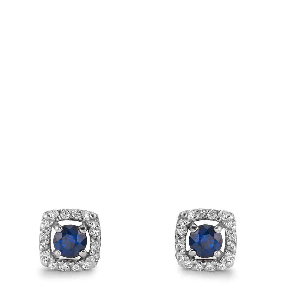 Pendientes 750/oro blanco de 18 quilates Zafiro 34 piedras Ø5.5 mm