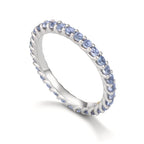Anillo de memoria 750/oro blanco de 18 quilates Tanzanita 1.20 ct, 30 piedras