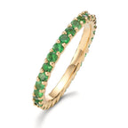 Anillo de memoria 750/oro amarillo de 18 quilates Granate verde, 1.20 ct, 30 piedras