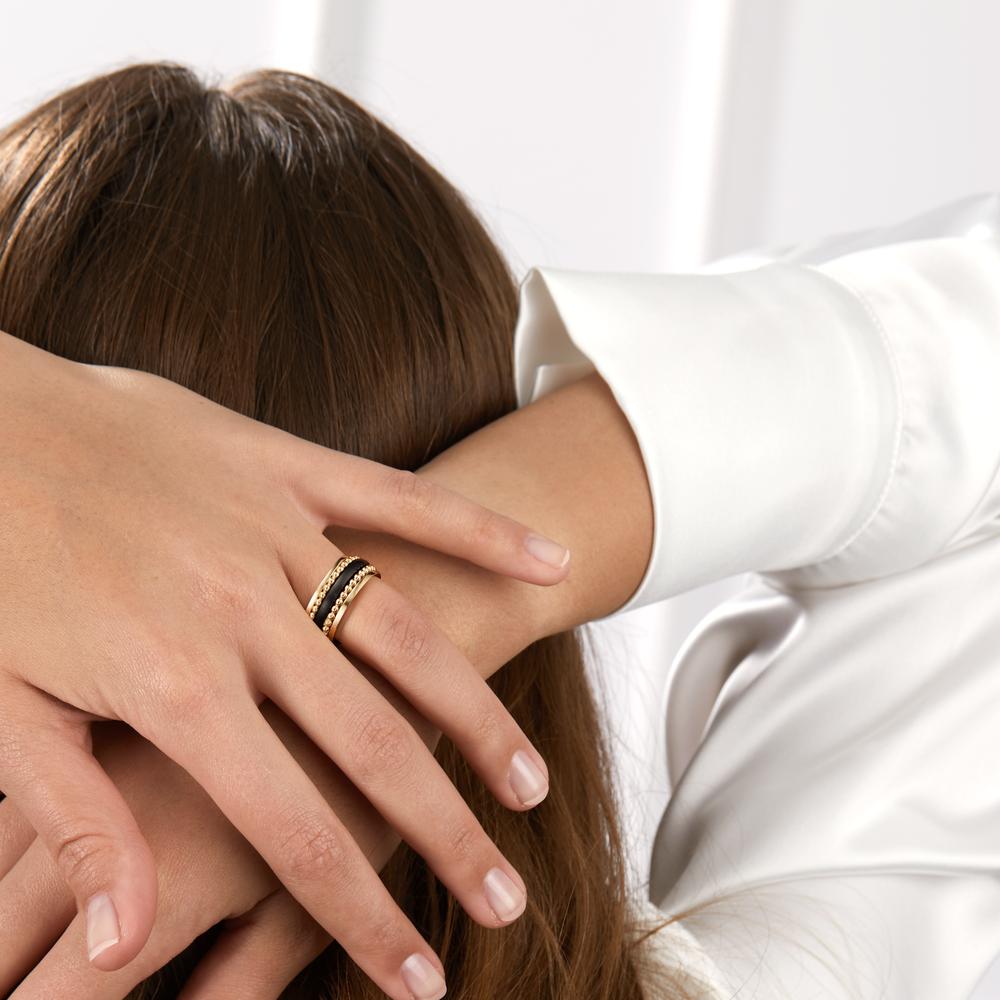 Anillo de dedo Oro amarillo de 585/14 kt., Cerámica