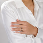 Anillo de dedo Oro rojo de 585/14 kt., Oro blanco de 585/14 kt., Carbón