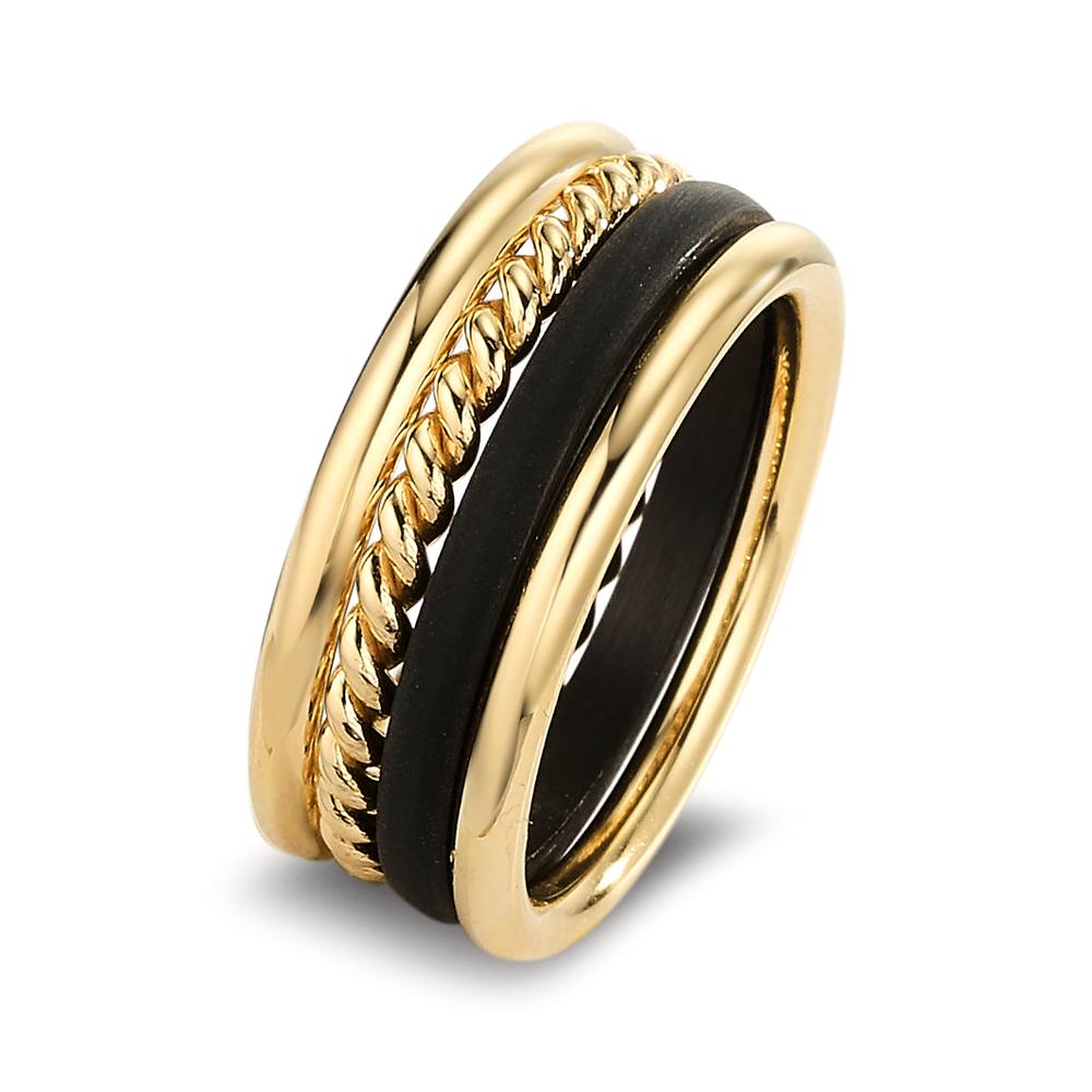 Anillo de dedo 750/oro amarillo de 18 quilates, Carbón