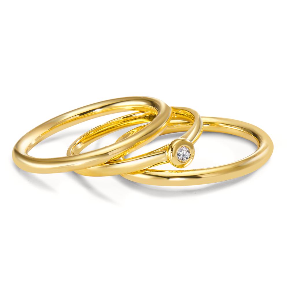Anillo de dedo 750/oro amarillo de 18 quilates Diamante blanco, 0.03 ct, w-si