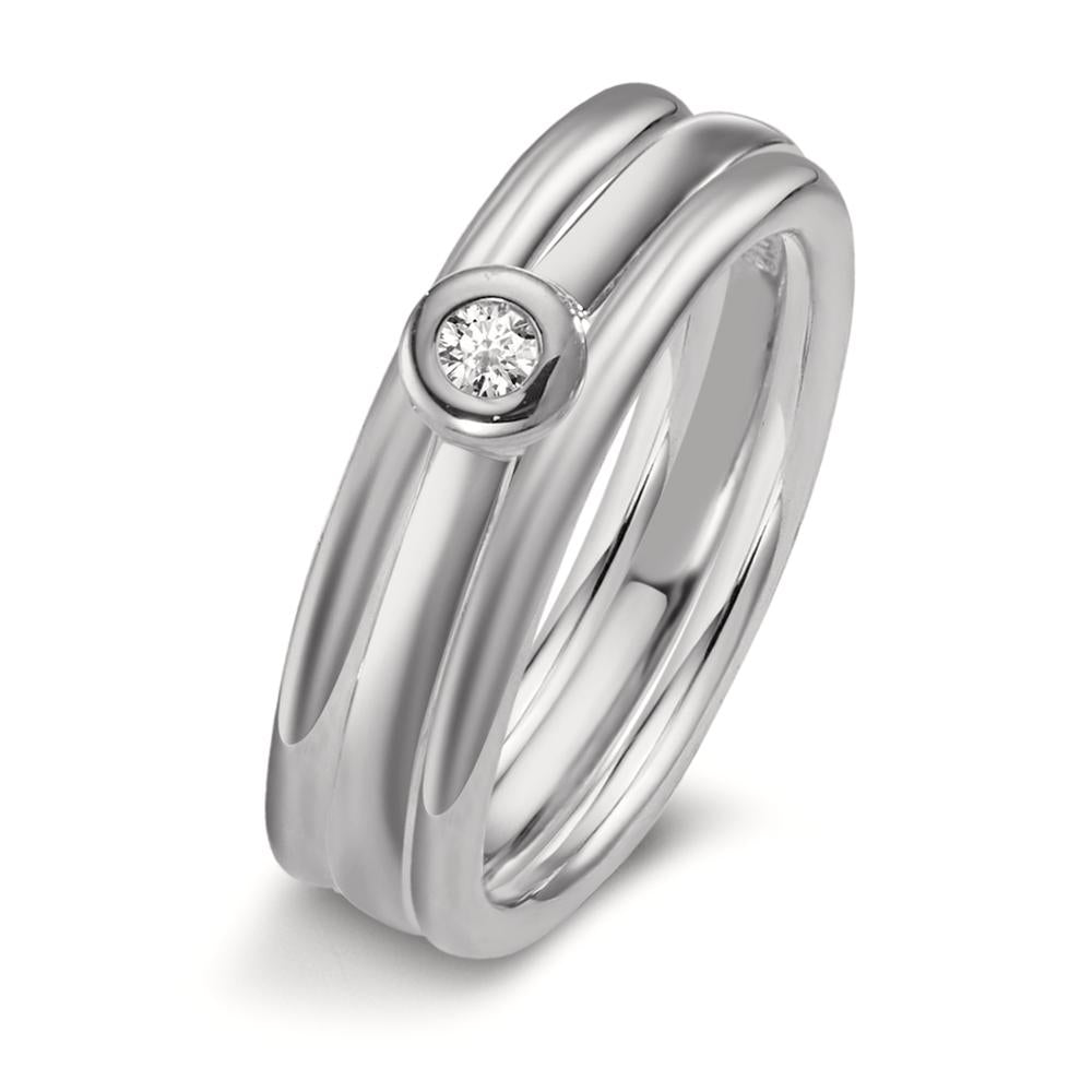 Anillo de dedo 750/oro blanco de 18 quilates Diamante 0.03 ct, w-si