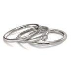 Anillo de dedo 750/oro blanco de 18 quilates Diamante 0.03 ct, w-si