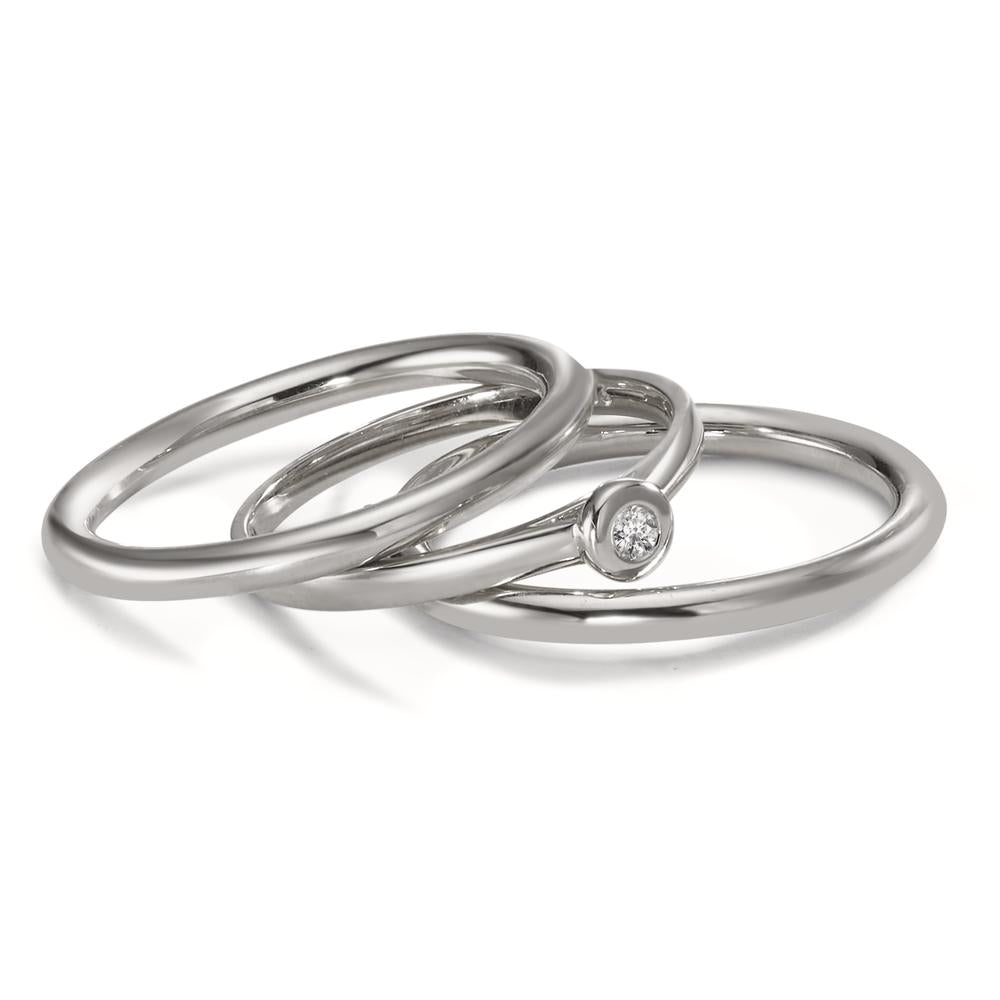 Anillo de dedo 750/oro blanco de 18 quilates Diamante 0.03 ct, w-si